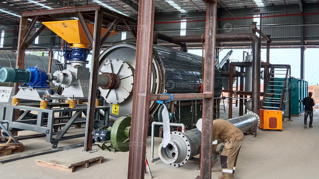 Installation of Tyre Pyrolysis Plant